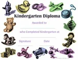 Kindergarten graduation certificate