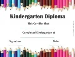 kindergarten graduation certificate