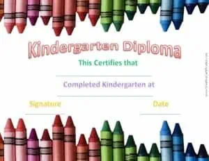 Kindergarten graduation certificate