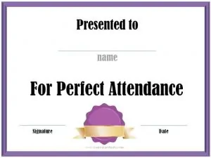 perfect attendance award