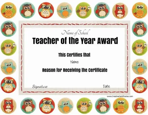 Teacher awards