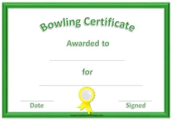 non formal bowling award