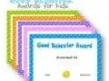 Good behavior awards for kids