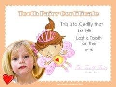 Tooth fairy certificate