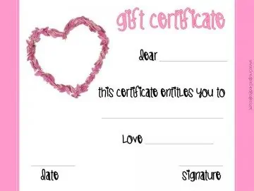 Gift certificate