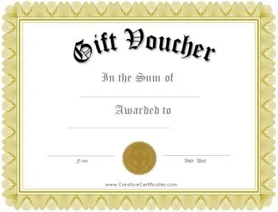 gold gift voucher