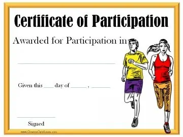 certificate of participation