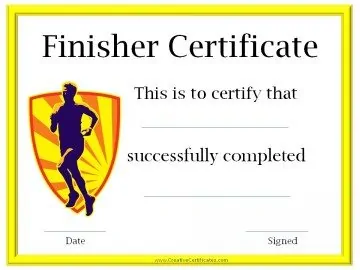 finisher certificate