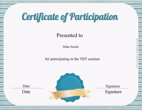 Certificate of Participation Template