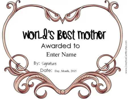 Mother's Day Certificate