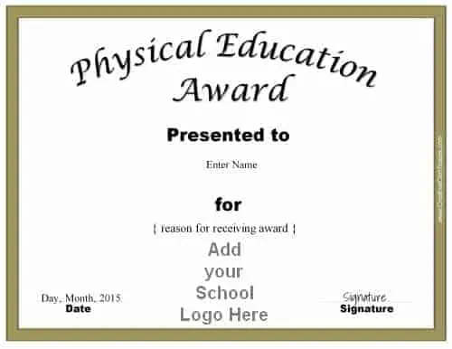 sport award with school logo