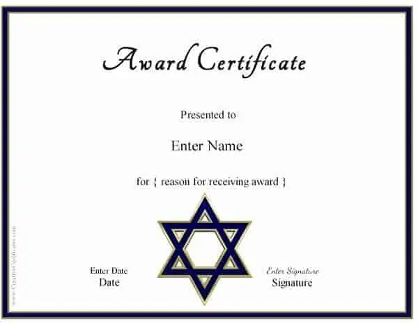 Star of David Award