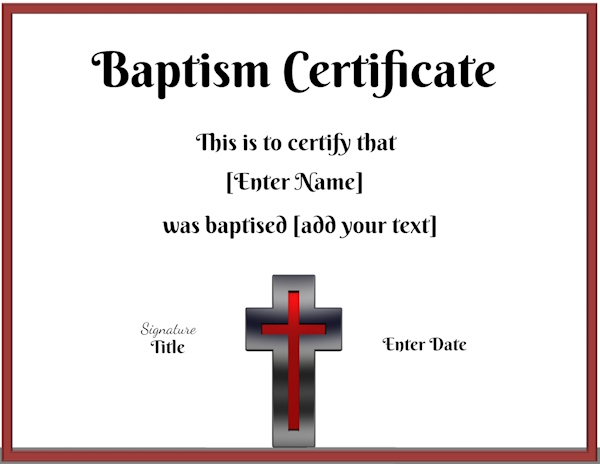 Baptism Certificates