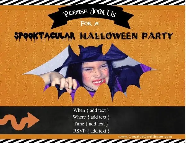 Halloween birthday party invitations