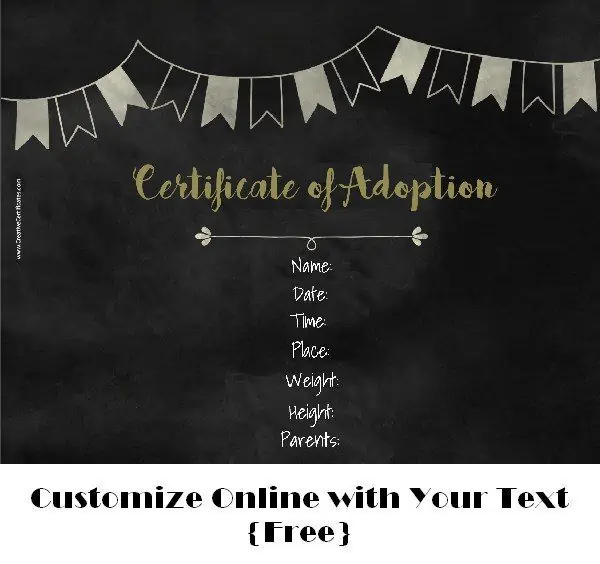 adoption announcement on chalkboard background