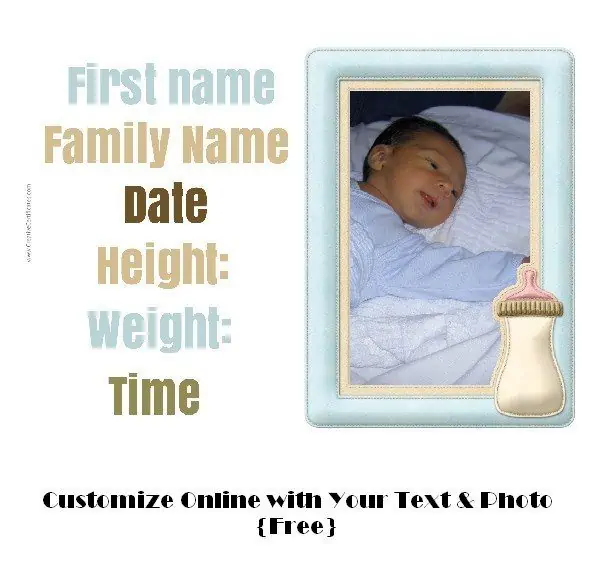 free birth announcement