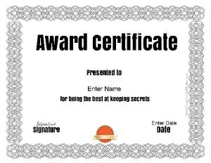 funny certificate