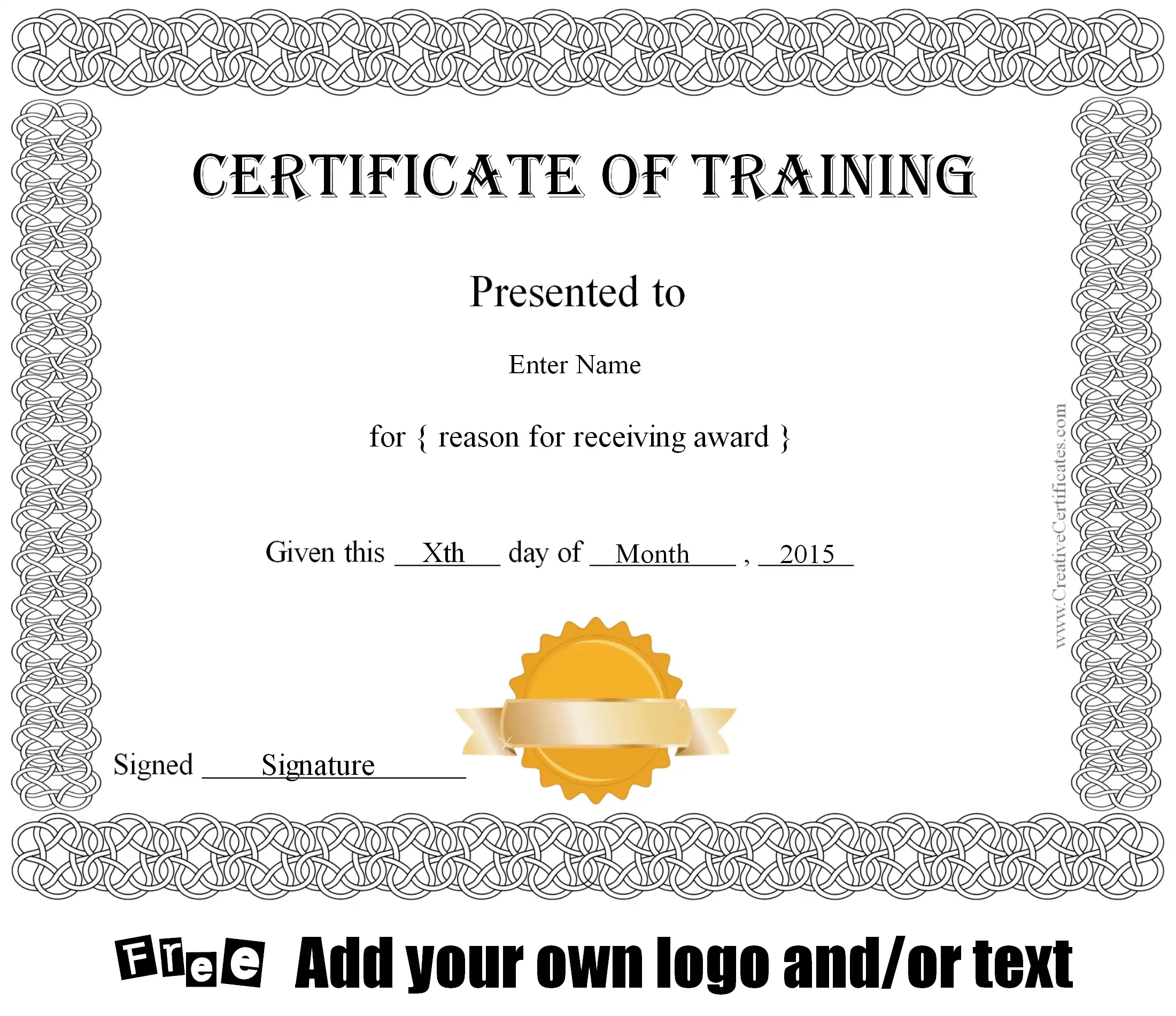 certificate of training