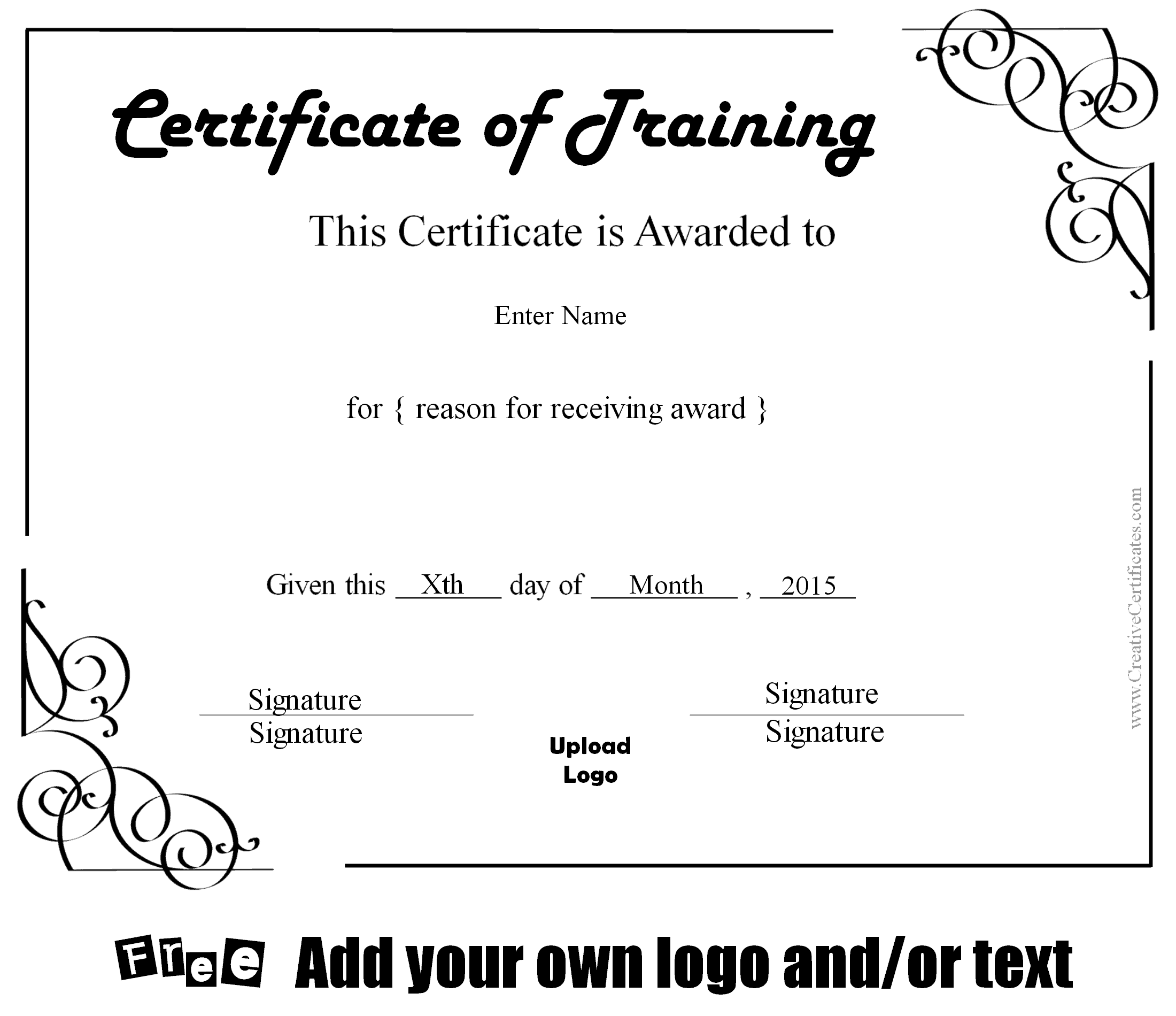 Training certificate