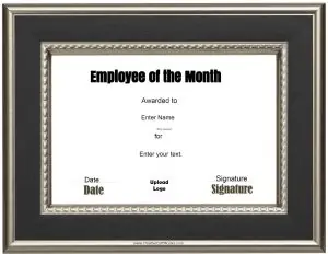 Employee of the month certificate template