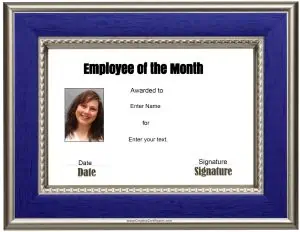 employee of the month certificate