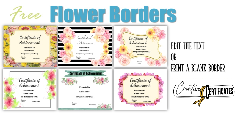 flower borders that you can customize on this site