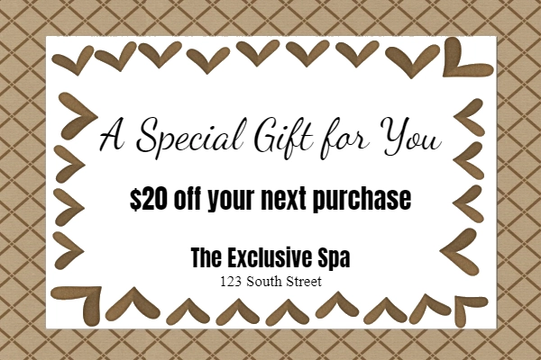 Free printable spa gift voucher template