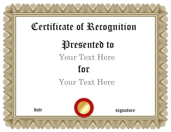 award certificate