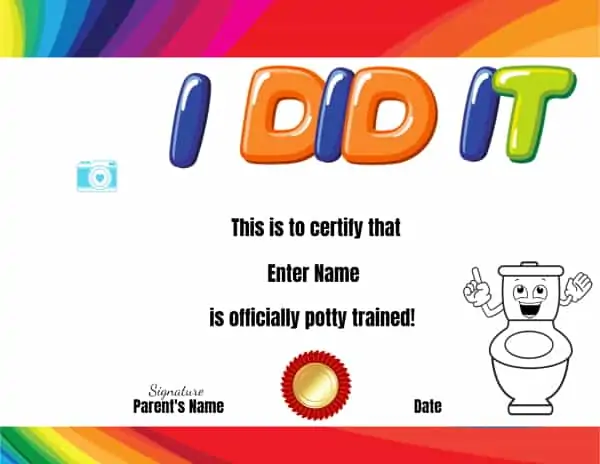 Potty training awards